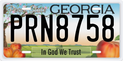 GA license plate PRN8758