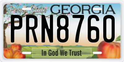 GA license plate PRN8760
