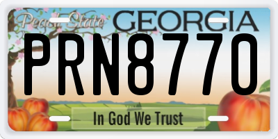 GA license plate PRN8770