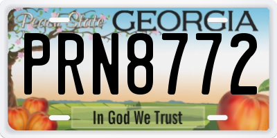 GA license plate PRN8772