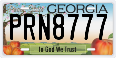 GA license plate PRN8777