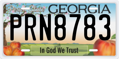 GA license plate PRN8783