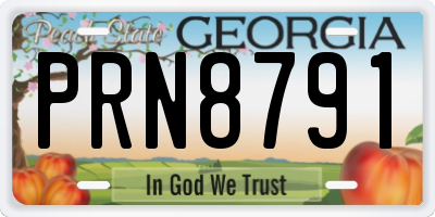 GA license plate PRN8791