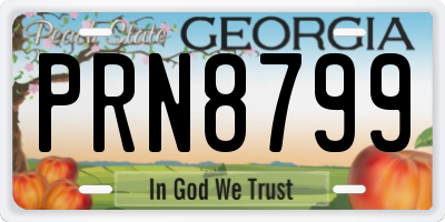 GA license plate PRN8799