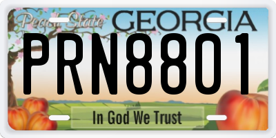 GA license plate PRN8801