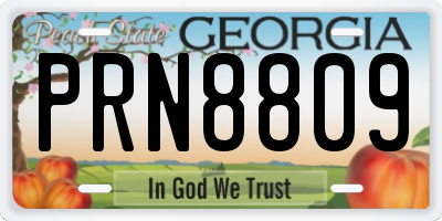 GA license plate PRN8809