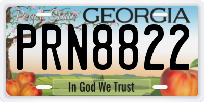 GA license plate PRN8822