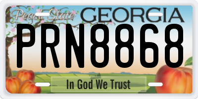 GA license plate PRN8868