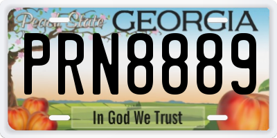 GA license plate PRN8889