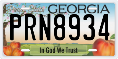 GA license plate PRN8934