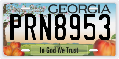 GA license plate PRN8953