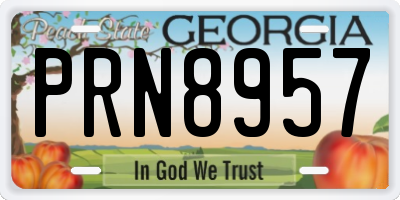 GA license plate PRN8957