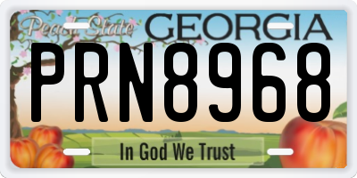 GA license plate PRN8968