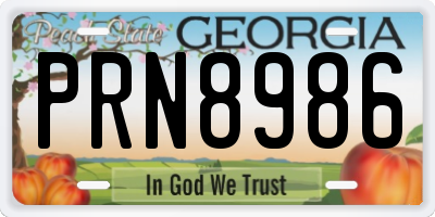 GA license plate PRN8986