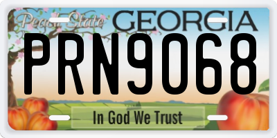 GA license plate PRN9068