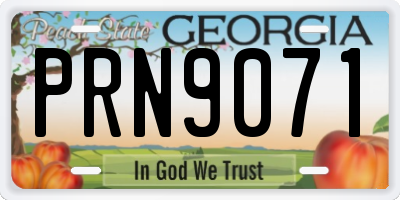 GA license plate PRN9071