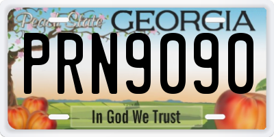 GA license plate PRN9090