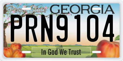 GA license plate PRN9104