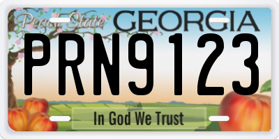 GA license plate PRN9123