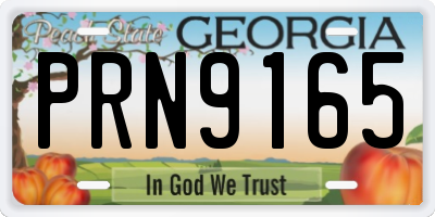GA license plate PRN9165