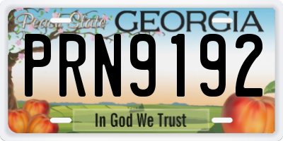 GA license plate PRN9192