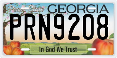 GA license plate PRN9208