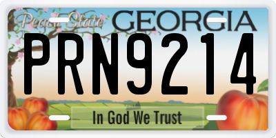 GA license plate PRN9214