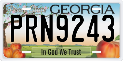 GA license plate PRN9243