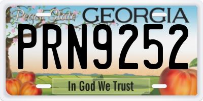 GA license plate PRN9252