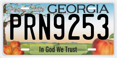 GA license plate PRN9253
