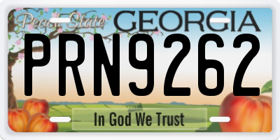 GA license plate PRN9262