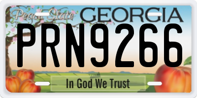 GA license plate PRN9266