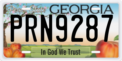 GA license plate PRN9287