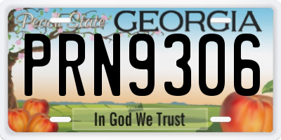 GA license plate PRN9306