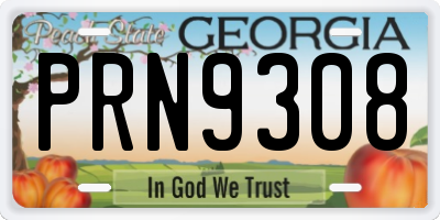 GA license plate PRN9308