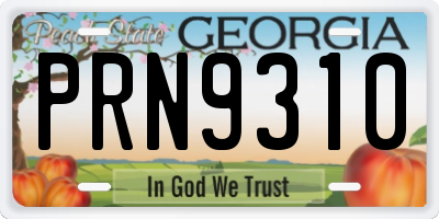GA license plate PRN9310