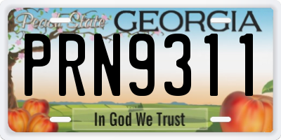 GA license plate PRN9311