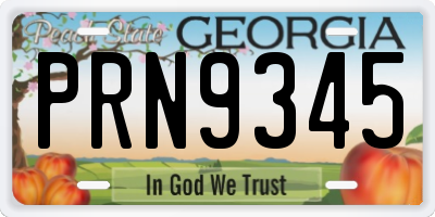 GA license plate PRN9345