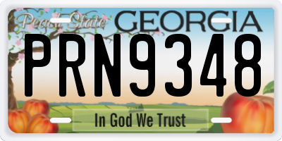 GA license plate PRN9348