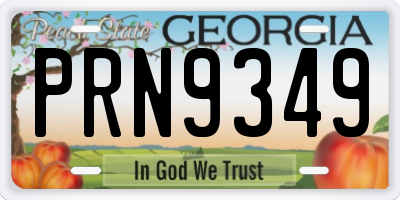 GA license plate PRN9349