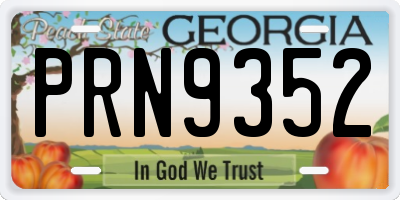 GA license plate PRN9352
