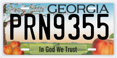 GA license plate PRN9355