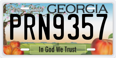 GA license plate PRN9357