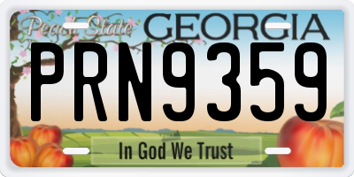 GA license plate PRN9359