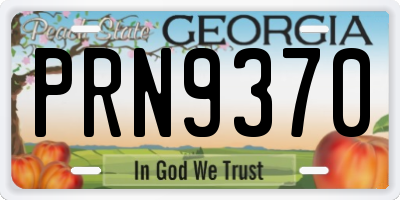 GA license plate PRN9370