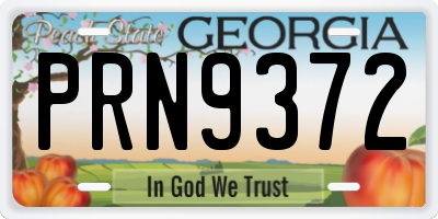 GA license plate PRN9372
