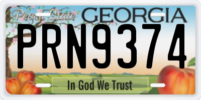 GA license plate PRN9374
