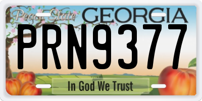 GA license plate PRN9377
