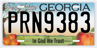 GA license plate PRN9383