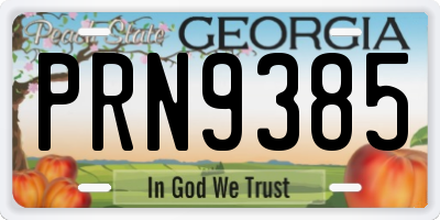 GA license plate PRN9385